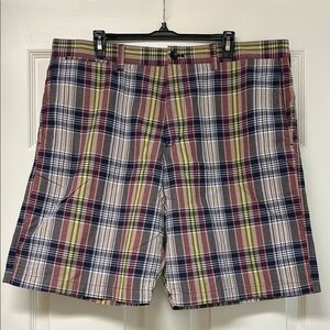 Banana Republic Men's Plaid Shorts - Blue, Red, Yellow 100% Cotton Size 38